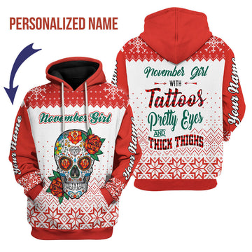 YMskins Personalized Hoodie November Girl All Over Printed