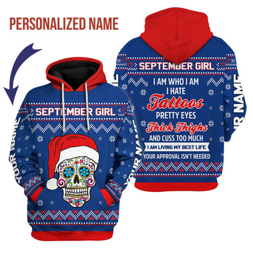 YMskins Personalized Hoodie September Girl I Am Who I Am All Over Printed