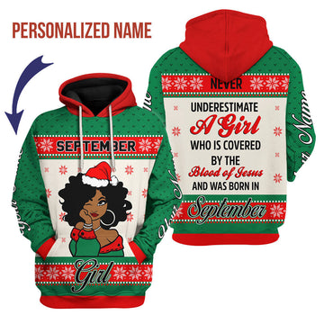YMskins Personalized Hoodie September Girl All Over Printed