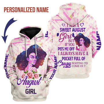 YMskins Personalized Hoodie August Girl All Over Printed
