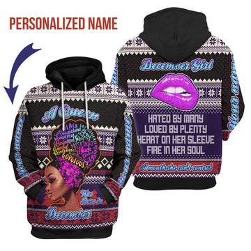 YMskins Personalized Hoodie A Queen Was Born In December All Over Printed