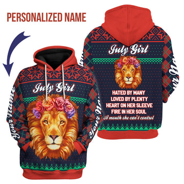 YMskins Personalized Hoodie July Girl All Over Printed