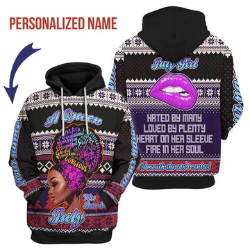 YMskins Personalized Hoodie A Queen Was Born In July All Over Printed