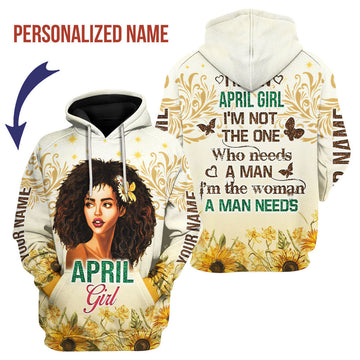 YMskins Personalized Hoodie April Girl All Over Printed