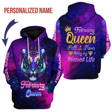 YMskins Personalized Hoodie February Queen All Over Printed