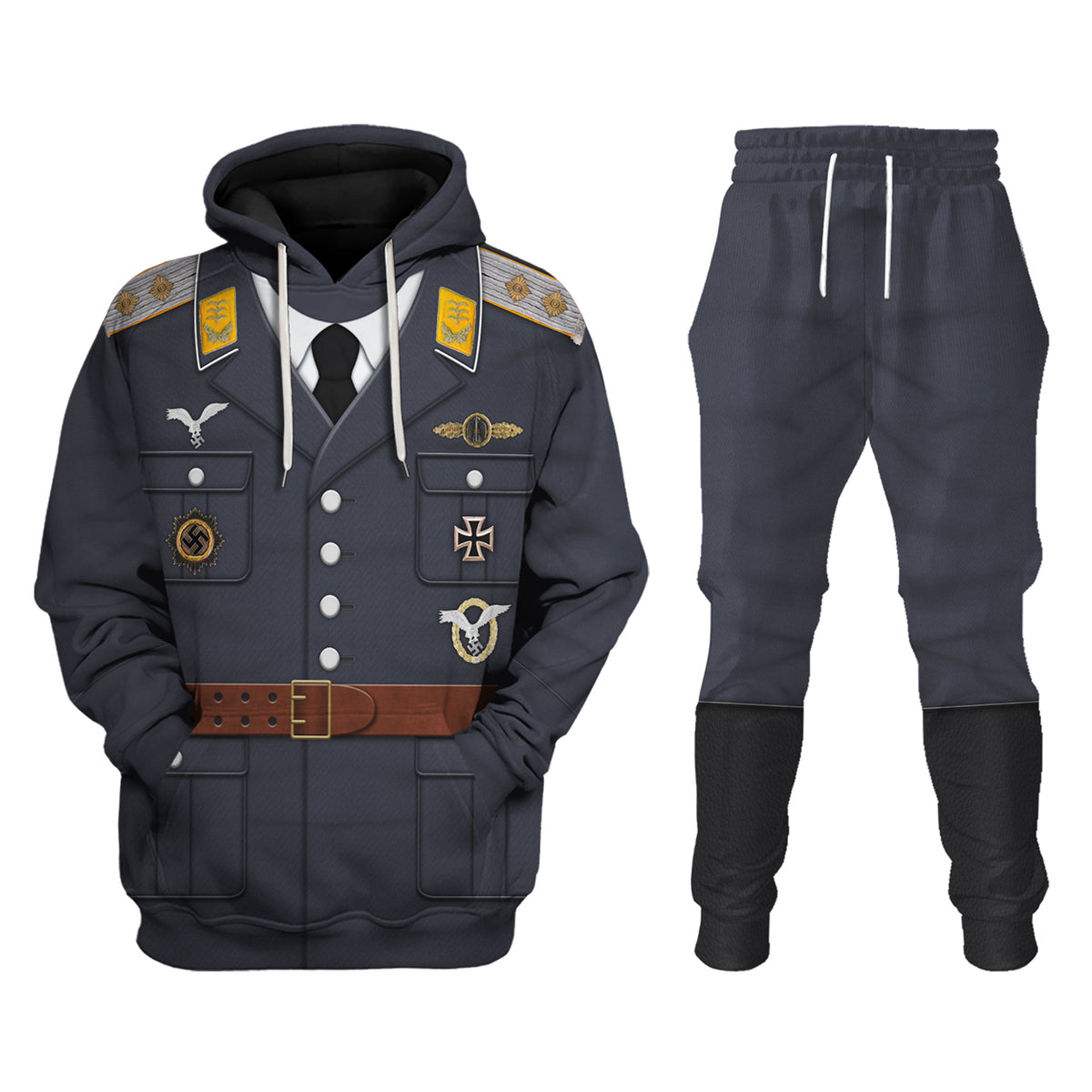 YMskins Service Uniform Of A German Air Force (Luftwaffe) Captain Costume Hoodie Sweatshirt T-Shirt Tracksuit