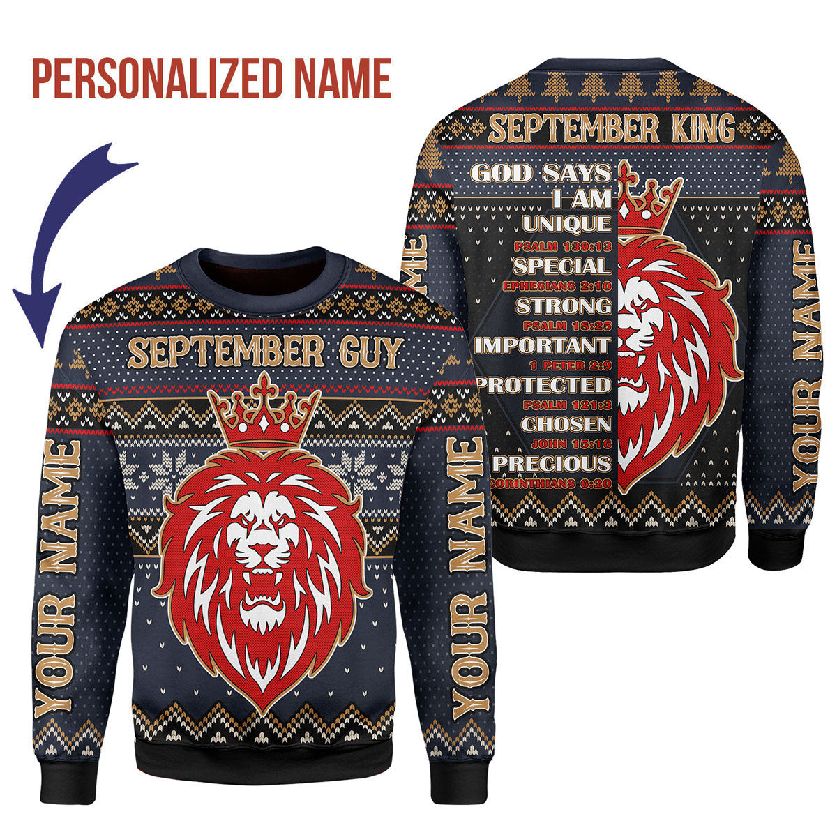 YMskins Personalized Name Sweatshirt September Guy All Over Printed