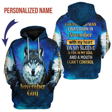YMskins Personalized Zip Hoodie I Was Born In November All Over Printed