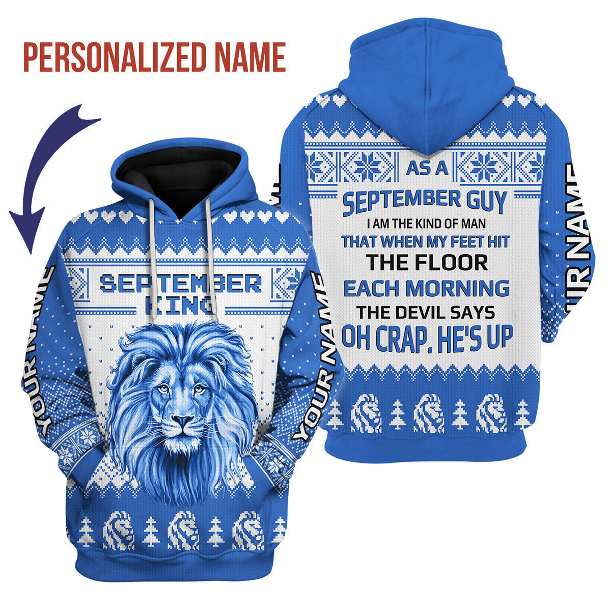 YMskins Personalized Hoodie September Guy All Over Printed