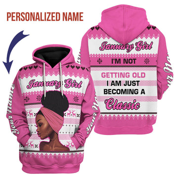 YMskins Personalized Hoodie January Girl All Over Printed