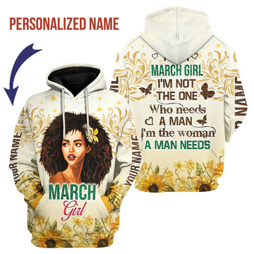YMskins Personalized Hoodie March Girl All Over Printed