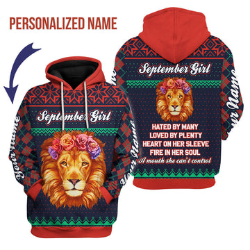 YMskins Personalized Hoodie September Girl All Over Printed