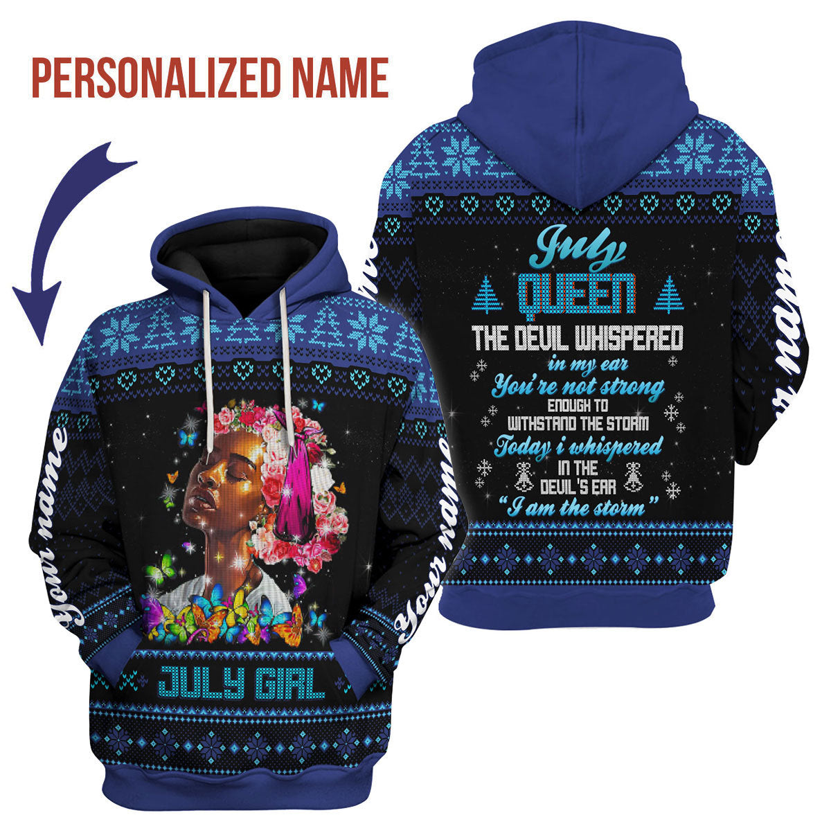 YMskins Personalized Hoodie July Girl I Am The Storm All Over Printed