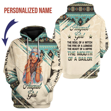 YMskins Personalized Hoodie August Girl All Over Printed
