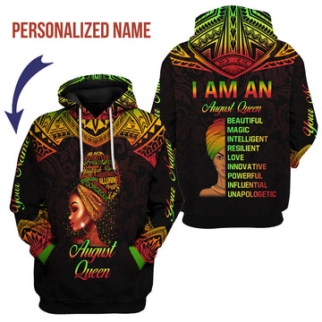 YMskins Personalized Hoodie August Queen All Over Printed