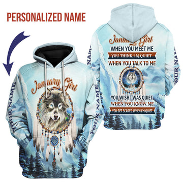 YMskins Personalized Hoodie I Am A January Girl All Over Printed