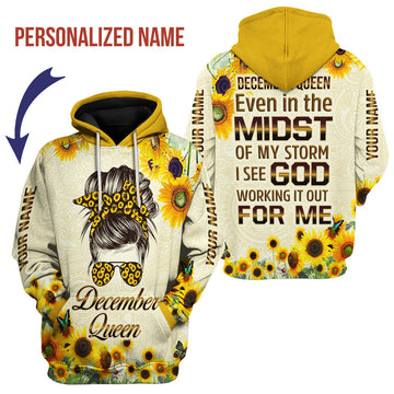 YMskins Personalized Hoodie December Queen All Over Printed