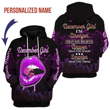 YMskins Personalized Hoodie I'm A December Girl All Over Printed