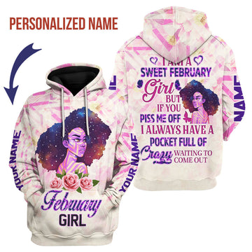 YMskins Personalized Hoodie February Girl All Over Printed