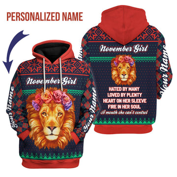 YMskins Personalized Hoodie November Girl All Over Printed