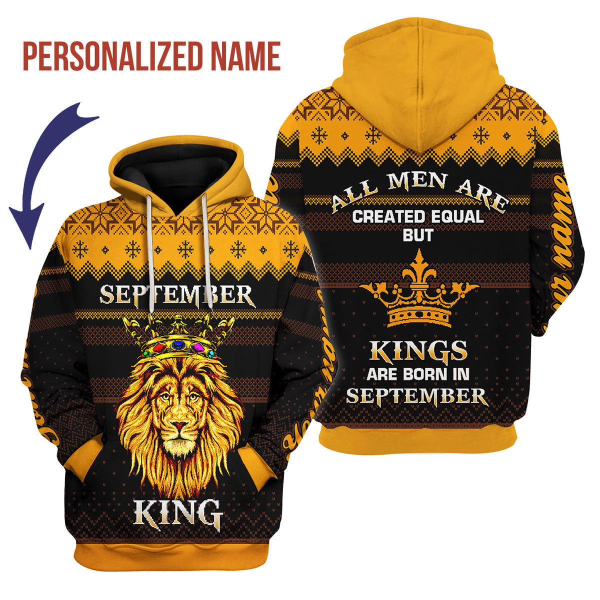 YMskins Personalized Hoodie September Guy All Over Printed