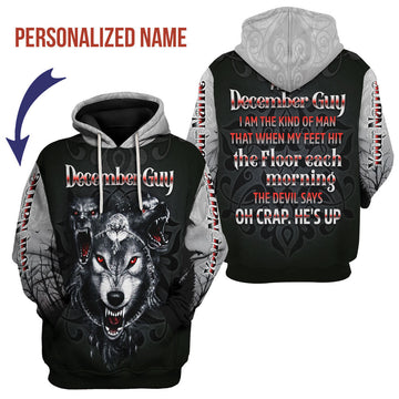 YMskins Personalized Hoodie December Guy All Over Printed