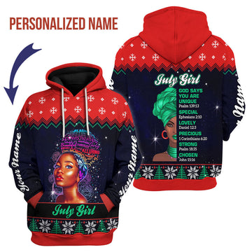 YMskins Personalized Hoodie July Girl  All Over Printed