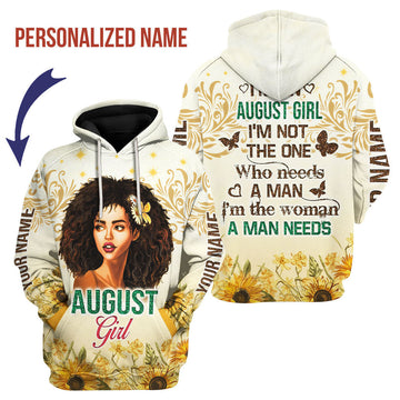 YMskins Personalized Hoodie August Girl All Over Printed