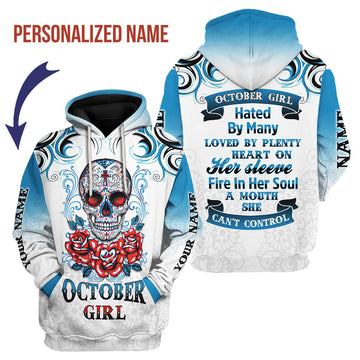 YMskins Personalized Hoodie October Girl All Over Printed