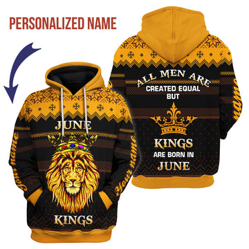 YMskins Personalized Hoodie June Guy Kings Are Born In June All Over Printed