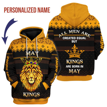 YMskins Personalized Hoodie May Guy Kings Are Born In May All Over Printed