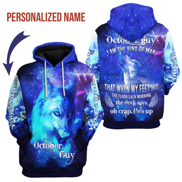 YMskins Personalized Hoodie October Guy He's Up All Over Printed