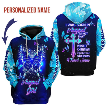 YMskins Personalized Hoodie August Girl All Over Printed