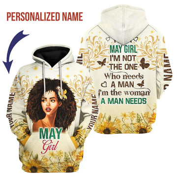 YMskins Personalized Hoodie May Girl All Over Printed