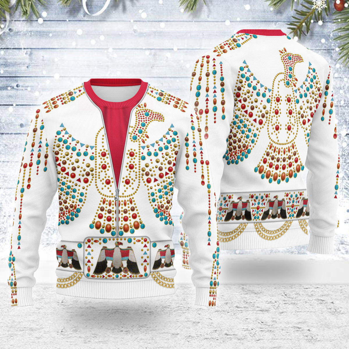 MakerHuman Elvis Thunderbird Christmas Wool Sweater