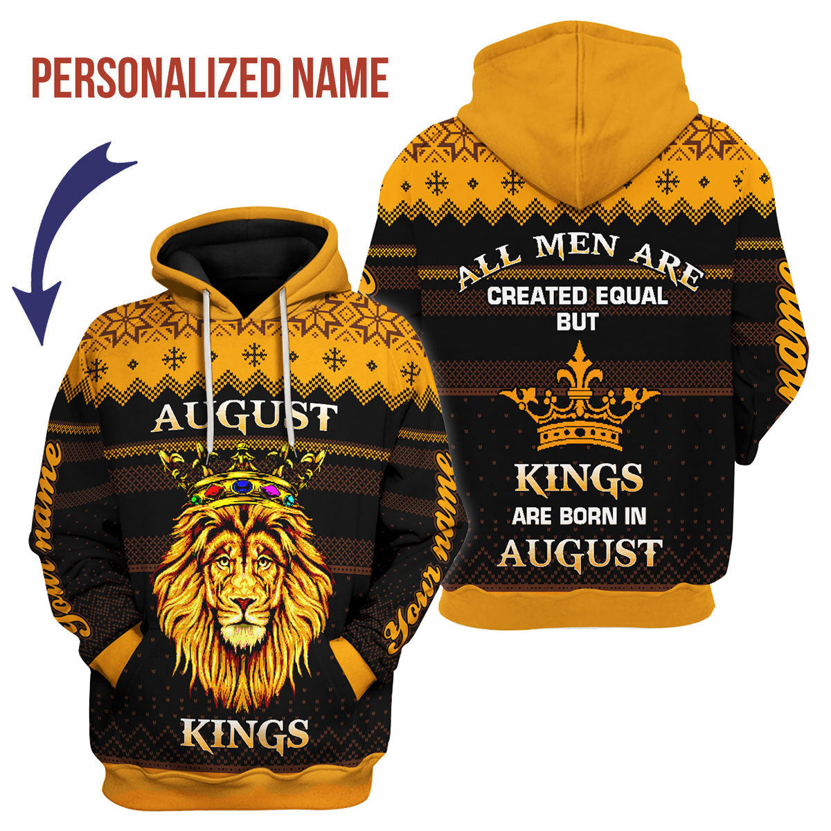 YMskins Personalized Hoodie August Guy All Over Printed