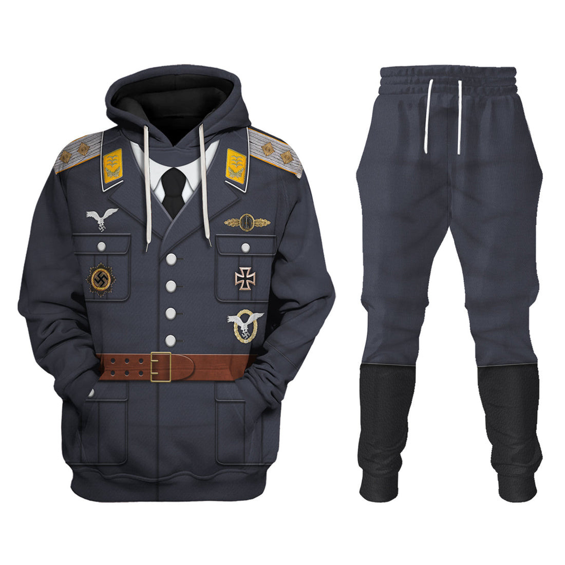 YMskins Service Uniform Of A German Air Force (Luftwaffe) Captain Costume Hoodie Sweatshirt T-Shirt Tracksuit Historical American-Inspired Apparel