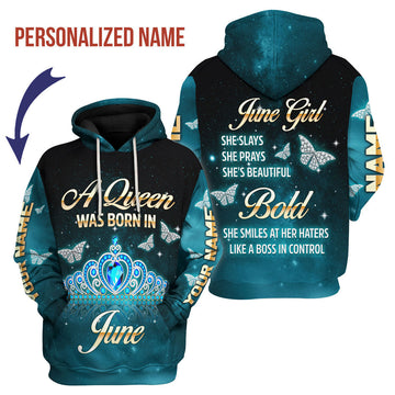 YMskins Personalized Hoodie June Girl All Over Printed