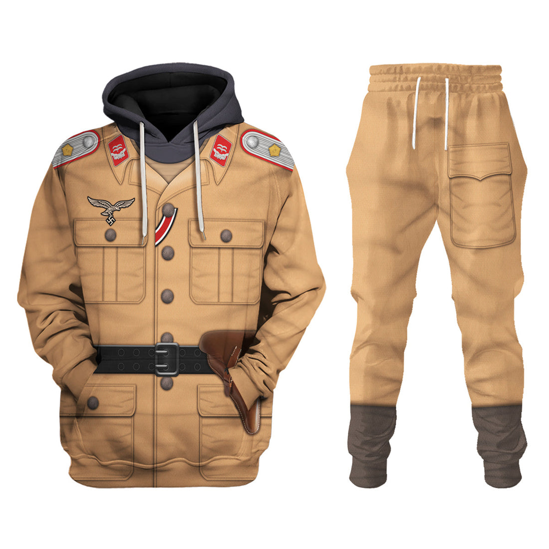 YMskins Luftwaffe Tropical Uniform- Artillery Lieutenant Costume Hoodie Sweatshirt T-Shirt Tracksuit Historical American-Inspired Apparel