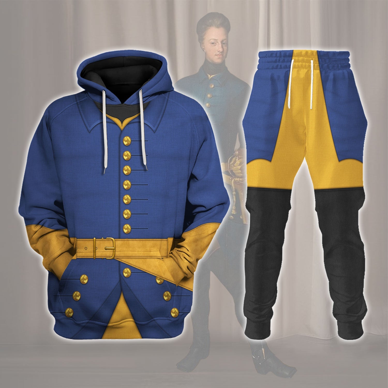 Charles XII King of Sweden Uniform Costume Hoodie Sweatshirt T-Shirt Tracksuit