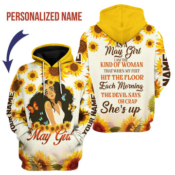 YMskins Personalized Hoodie May Girl All Over Printed