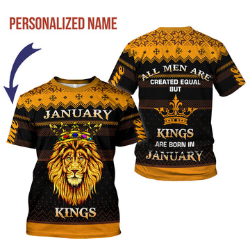YMskins Personalized T-Shirt January Guy Kings Are Born In January All Over Printed