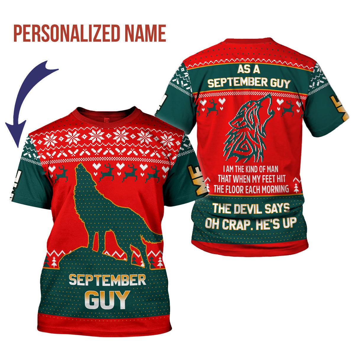 YMskins Personalized T-shirt September Guy All Over Printed