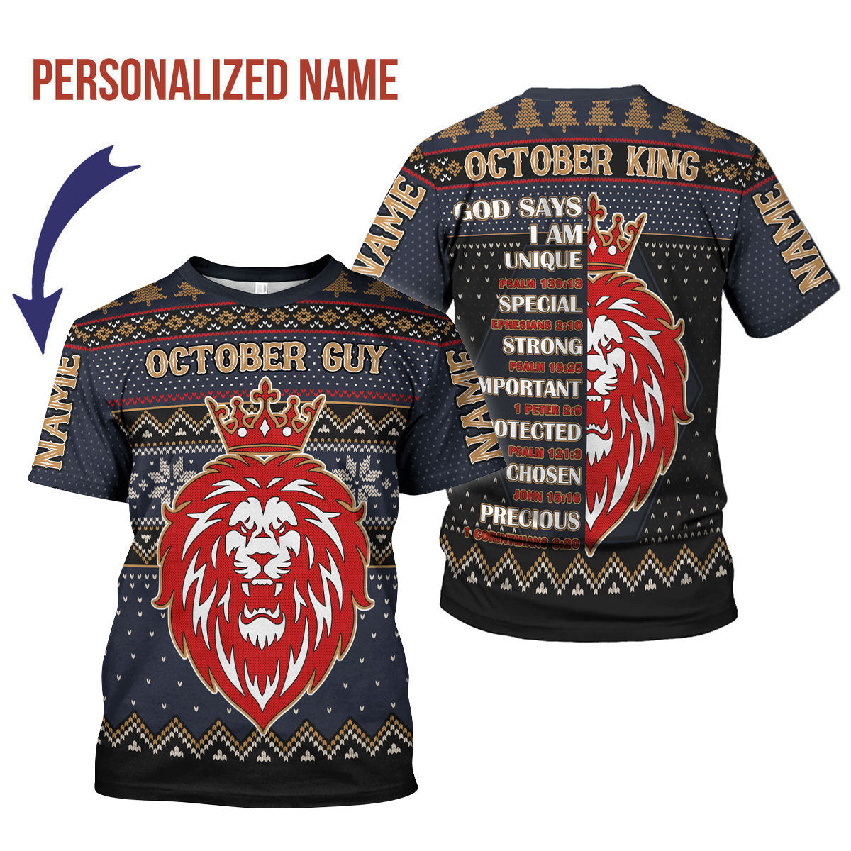 YMskins Personalized T-shirt October King  All Over Printed