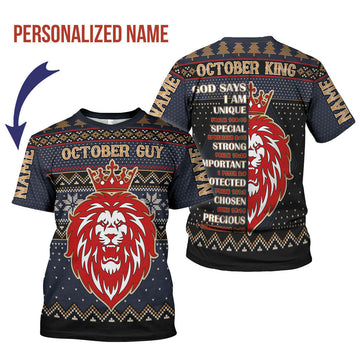 YMskins Personalized T-shirt October King  All Over Printed