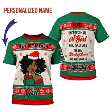 YMskins Personalized T-shirt September Girl All Over Printed