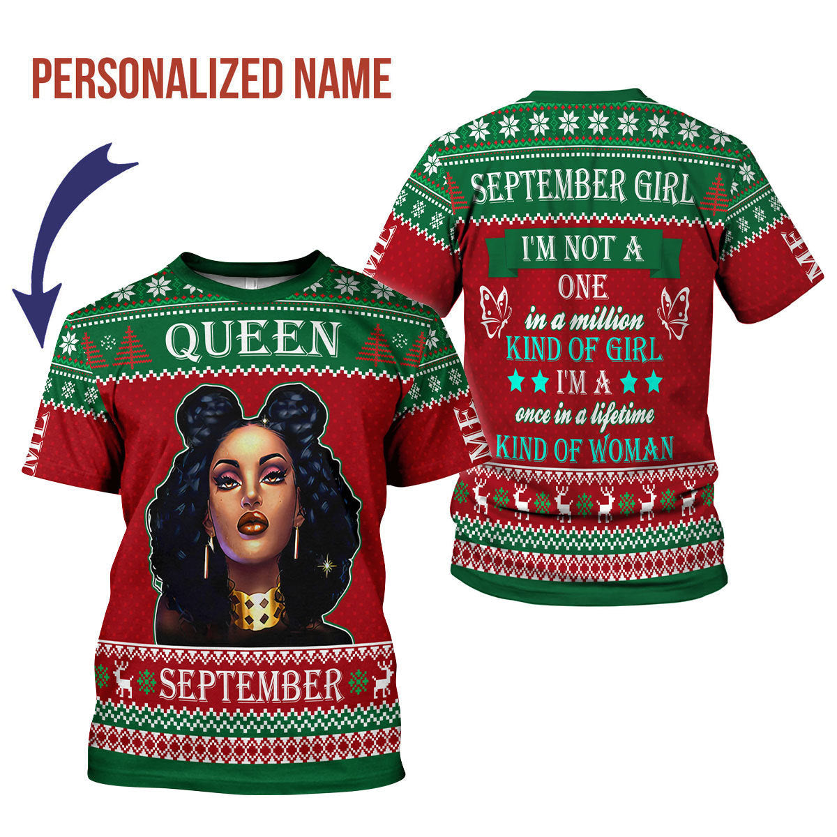 YMskins Personalized T-shirt September Girl All Over Printed