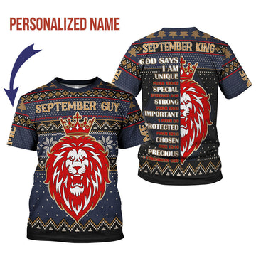 YMskins Personalized Name T-shirt September Guy All Over Printed