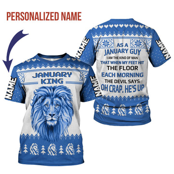 YMskins Personalized T-Shirt January Guy All Over Printed