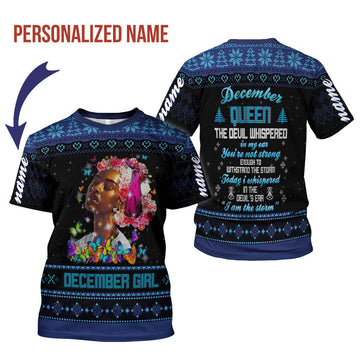 YMskins Personalized T-shirt December Girl I Am The Storm All Over Printed
